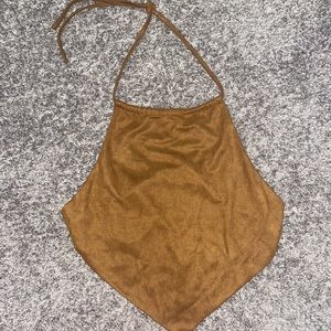 Brown boho crop top